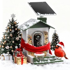 COOAU Smart Bird Feeder, Solar Powered Camera with Precise Bird Recognition