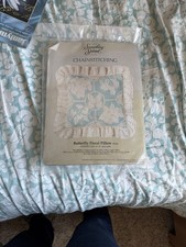 Needlework Kit Butterfly Floral Pillow Cover Chainstitch Vintage
