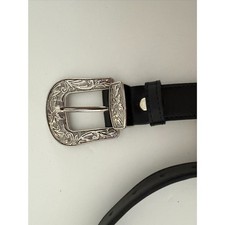 Black belt Silver buckle and tip 32" END TO END