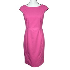 Banana Republic Sheath Dress 10 Petite Pink Cap Sleeve Knee Length Career Office