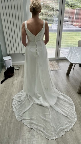 Morilee Ivory beaded satin and lace Wedding Dress - Size 10 - Petite 5ft 3in - Picture 3 of 24