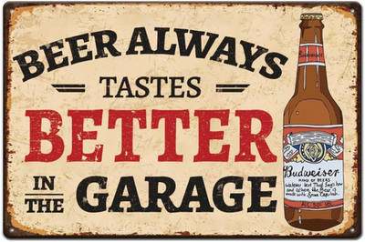 SUPERDANT Beer Tin Signs Funny Man Cave Metal Sign Poster Beer Always Tastes Bet