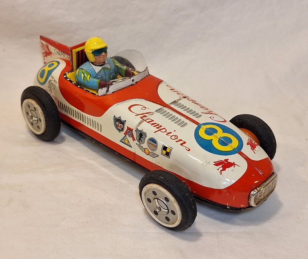 ATC Champion Race Car Pegasus Open Wheel Tin Friction Toy by Asahi Japan