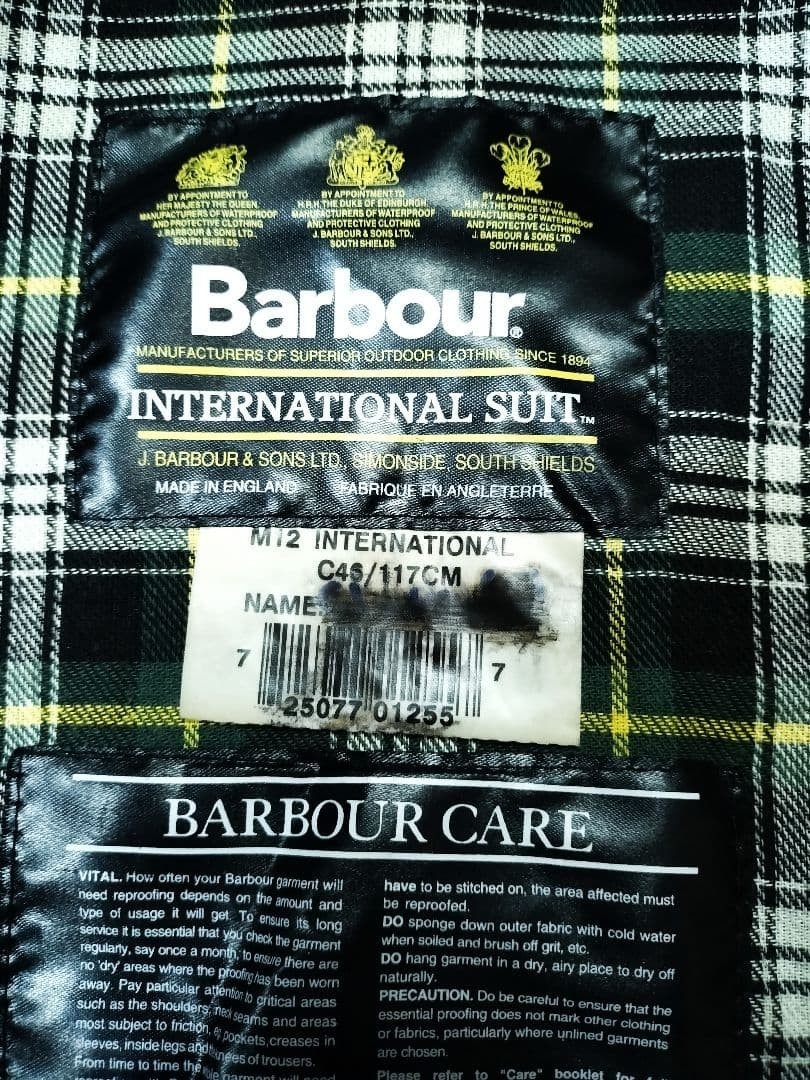 Barbour International NATO C46 Olive Waxed Cotton Jacket Size C-46 Vintage 90S image 4