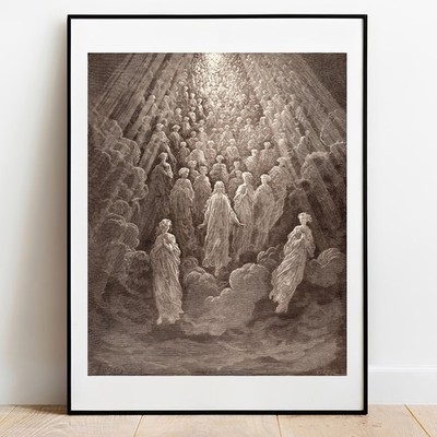 Kunstdruck Dore Die Engel auf dem Planeten Merkur Giclée Poster Wandbild Gemälde