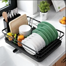Dish Drying Rack for Kitchen Counter, Stainless Steel Sink Organization and S...