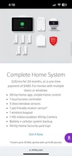 xfinity home security system sensor, camera, touch screen, keypad.