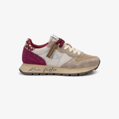 SUN 68 - DAMENSCHUH AUS WILDLEDER UND STOFF Z45207 BEIGE ALLY VINTAGE