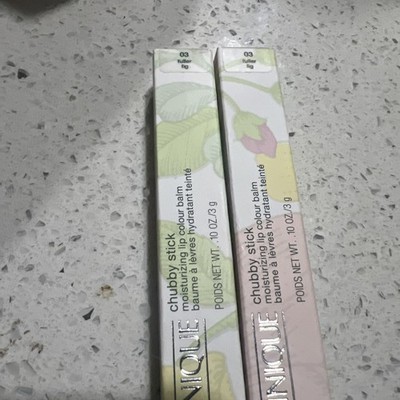 2x Clinique Chubby Stick Moisturizing Lip Balm 03 FULLER FIG 0.10 Oz Lipstick