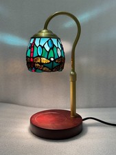 Tiffany Style Candle Warmer Lamp Dragonfly 4 inch Stained Glass Bedside UK
