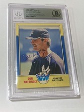Don Mattingly 1988 Fleer Baseball MVPs Beckett BGS Autograph Signed Card Auto 22