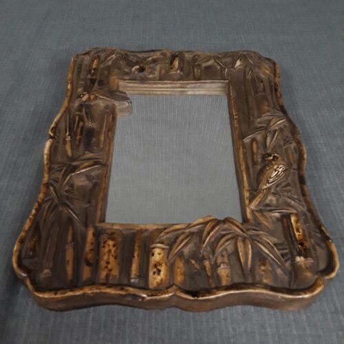 VTG Tropical Asian Accent Mirror with Song Birds & Bamboo Gargoyles Made in USA