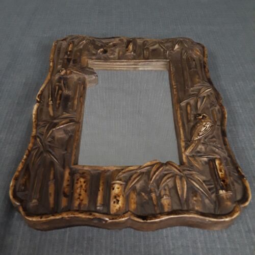 VTG Tropical Asian Accent Mirror with Song Birds & Bamboo Gargoyles Made in USA - Imagen 1 de 11