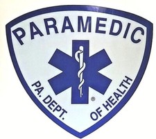 PENNSYLVANIA STATE PARAMEDIC  3 1/2" x 3 1/2" Highly Reflective Vinyl Decal