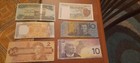6 notes paper money canada australia african asian