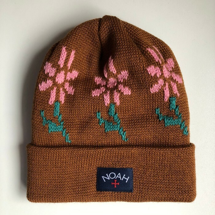 Noah - MERINO - Floral Jacquard Beanie BROWN | eBay Noah - MERINO - Floral Jacquard Beanie BROWN | eBay