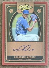 2019 Panini Leather & Lumber Autograph Yohander Mendez /99 Texas Rangers #AU-YO