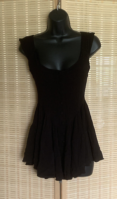 NWT Vanessa Mooney The Elisabeth Romper Flowy Mini Dress Black Button Front XS | eBay NWT Vanessa Mooney The Elisabeth Romper Flowy Mini Dress Black Button Front XS | eBay