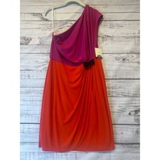 NWT Donna Morgan One Shoulder Faux Wrap Dress Size 14