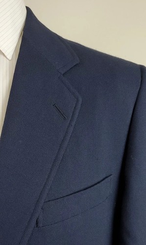 Samuelsohn Harry Rosen Mens Dark Navy Metallic Button Blazer Size 42 S - Picture 2 of 9