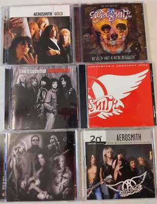 LOT of 6 Aerosmith Greatest Hits Audio CD Hard Rock Gold - The Essential