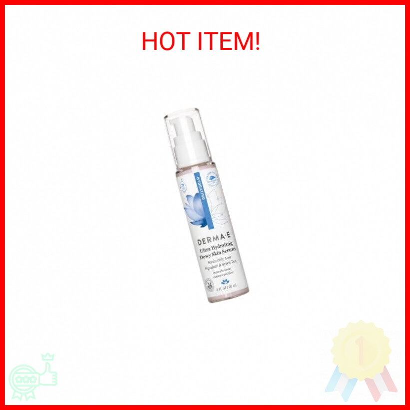 DERMA E Ultra Hydrating Serum for Dewy Skin – Anti-Aging Moisturizing Facial Treatment with Antioxidants