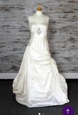 Justin Alexander Silk Wedding Dress Ivory Sz 10 EUC