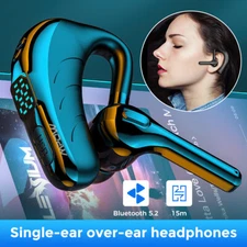 Bluetooth 5.2 Earpiece Wireless Headset Driving Trucker Earbuds Noise Cancelling