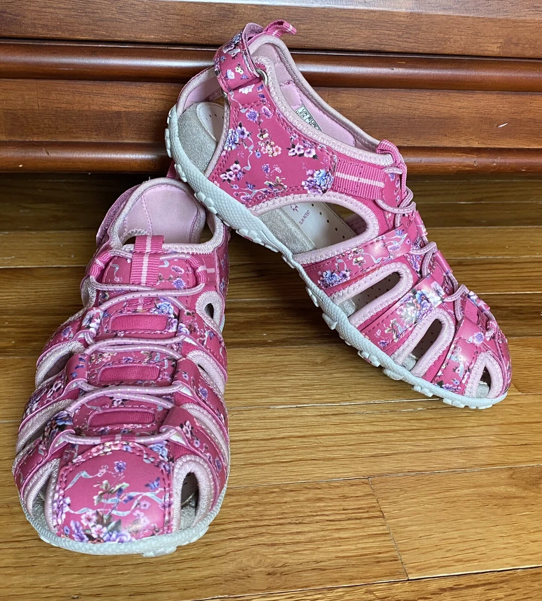 GEOX Respira Girls Pink Floral Roxanne Sandals Closed Toe Size US /EU 35 | eBay