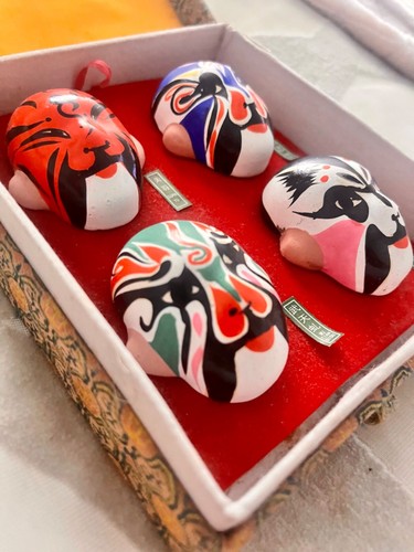Máscaras de mini ópera chinas de colección hechas a mano 4 - Imagen 2 de 4