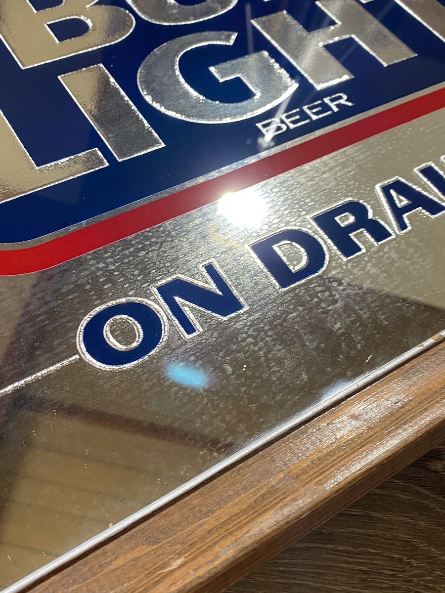 Bud Light 80'sパブミラー　アメリカンヴィンテージ　アンティーク　② Bud Light 80'sパブミラー アメリカンヴィンテージ アンティーク
