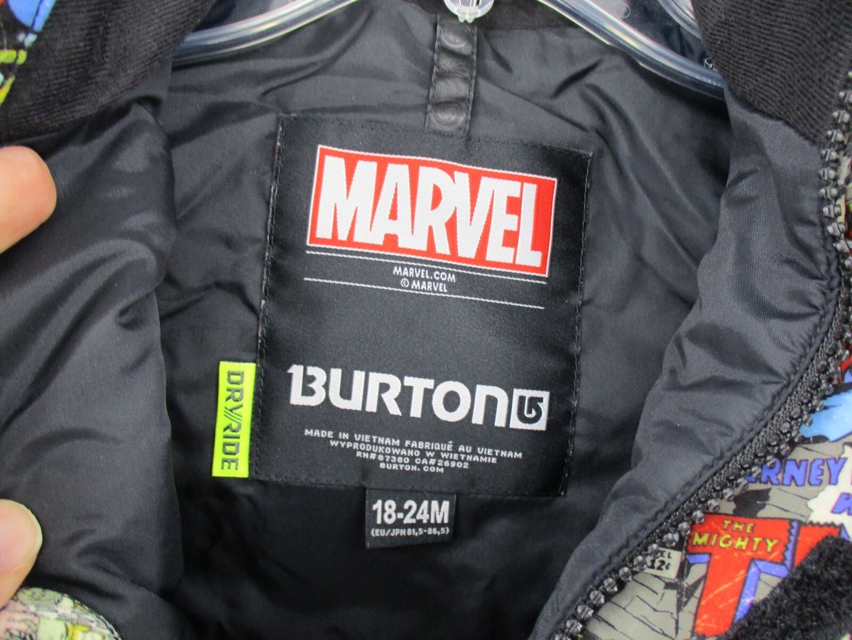 Marvel X Burton Snowsuit Boys 18-24 Months Dry Ride Hooded Marvel X Burton Snowsuit Boys 18-24 Months Dry Ride Hooded