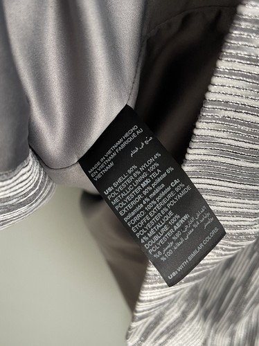 Chicos Travelers 2 Gray Shimmer Textured Lurex Jacket NEW Womens Size Large - Picture 7 of 8