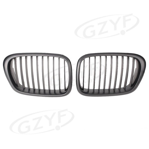 Fit BMW E39 5 Series 2000-2003 Auto Front Kidney Bumper Grill Grille ABS Black - Picture 2 of 7
