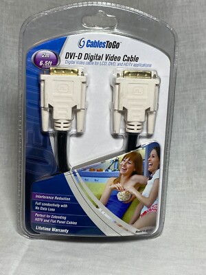 Cables to Go C2G DVI-D M/M Dual Link Digital Video Cable 6.5 Feet 2M STP