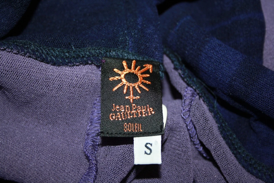 Vestido Jean Paul Gaultier Soleil Malla, Paneles, Azul Marino, Púrpura, S Foto 2 de 4