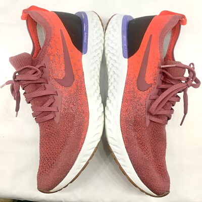 Nike Woman’s Epic React Flyknit Fabric Low Top Running Shoes Neon Purple  Sz 10