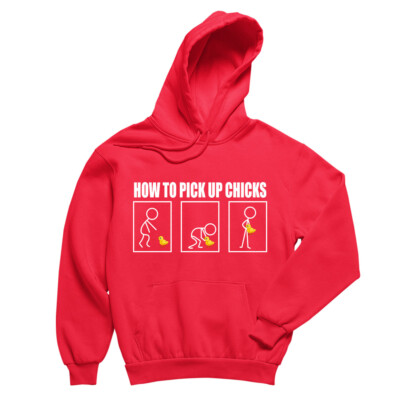 How to Pick Up Chicks Hoodie, lustiges Strichmännchen Ente Meme - humorvolle Grafik Top