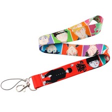 Mob Psycho 100 Anime Characters Themed Grid ID Badge Holder Lanyard