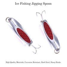 Multiple Color Ice Fishing Spoon Jigs Corrosion Resistance with Sharps Hooks