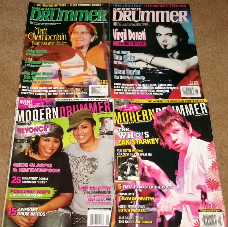 Lot of 12  MODERN DRUMMER Magazines-Donati,Chamberlain,Starkey,Glaspie,Roach,