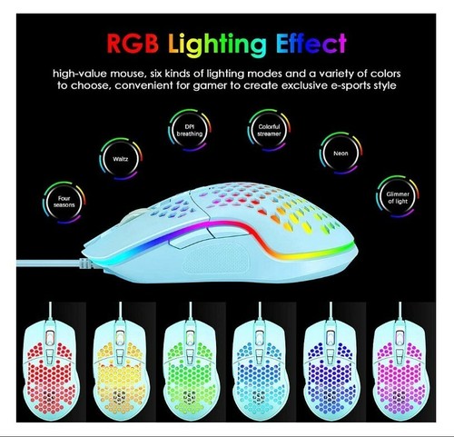 Lightweight Gaming Mouse Wired Honeycomb Hollow RGB Streamer 6400 DPI Program. - Picture 3 of 9
