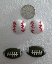 Football Baseball 1" Stud Resin 3D Earrings U-Pick Sport