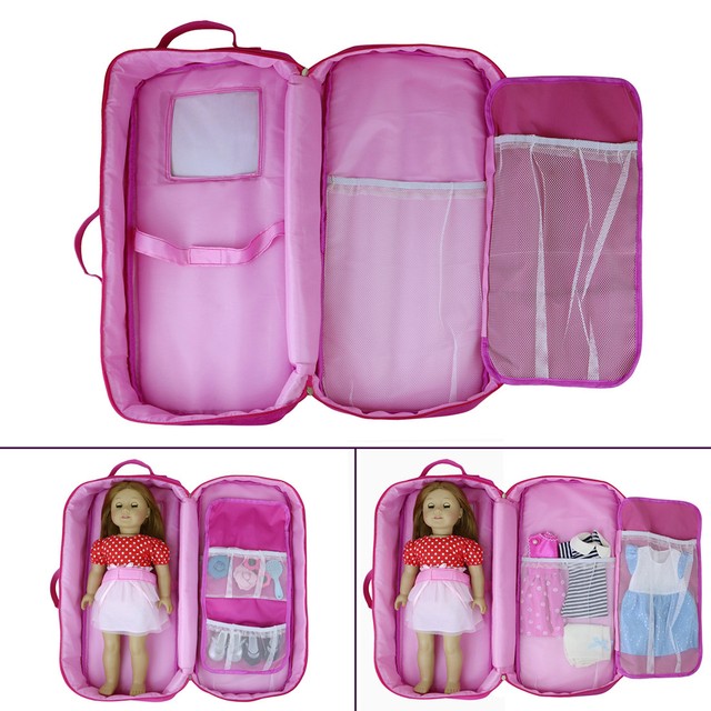 18 doll carrying case with wheels