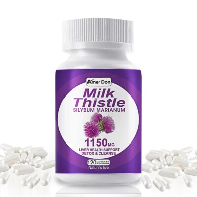 AMER DON Comprimidos de cardo mariano 1150 mg 80 % silimarina 40,1 extracto suplemento hígado graso