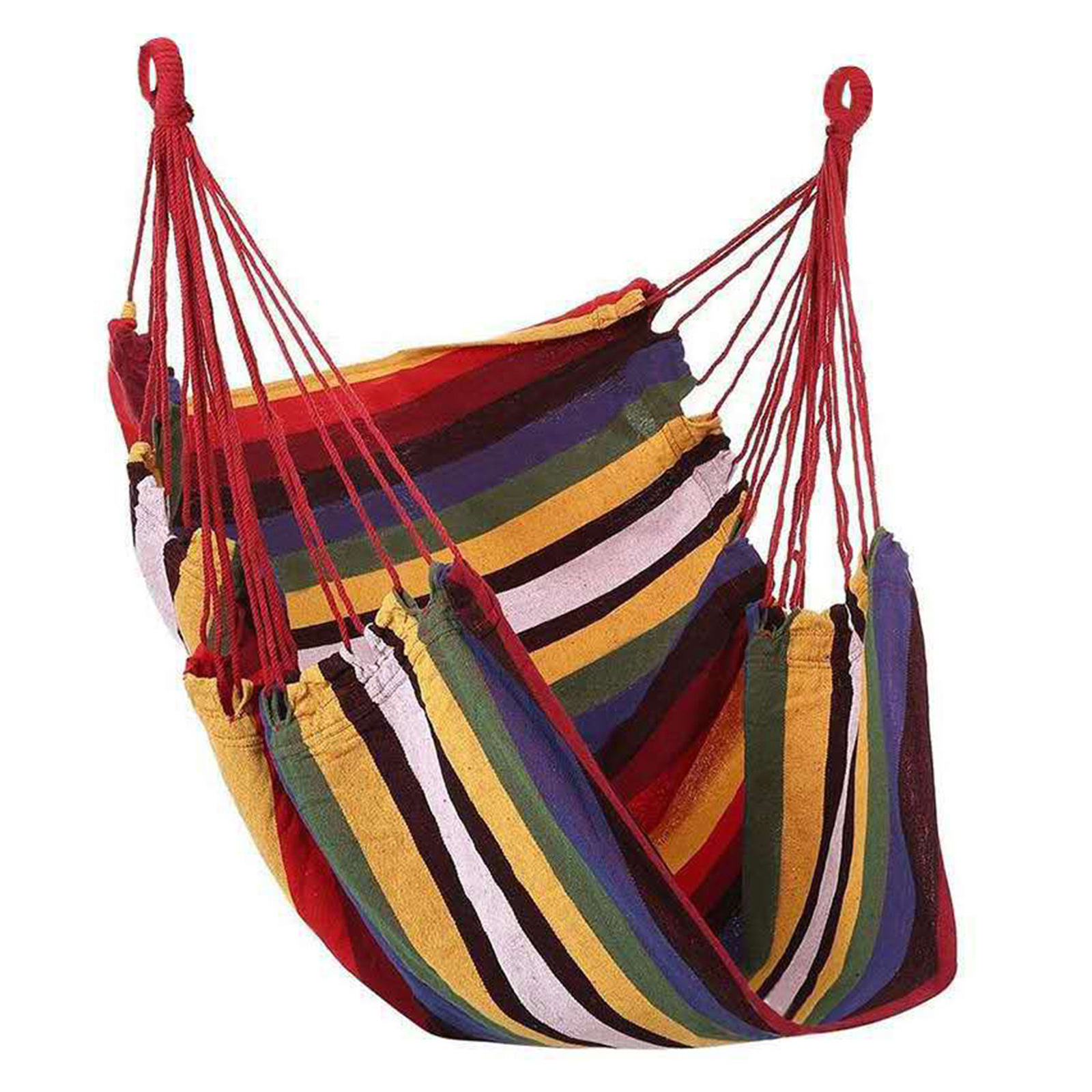 Canvas Portable Cozy Chair Colorful Stripe Hanging Rope Swin