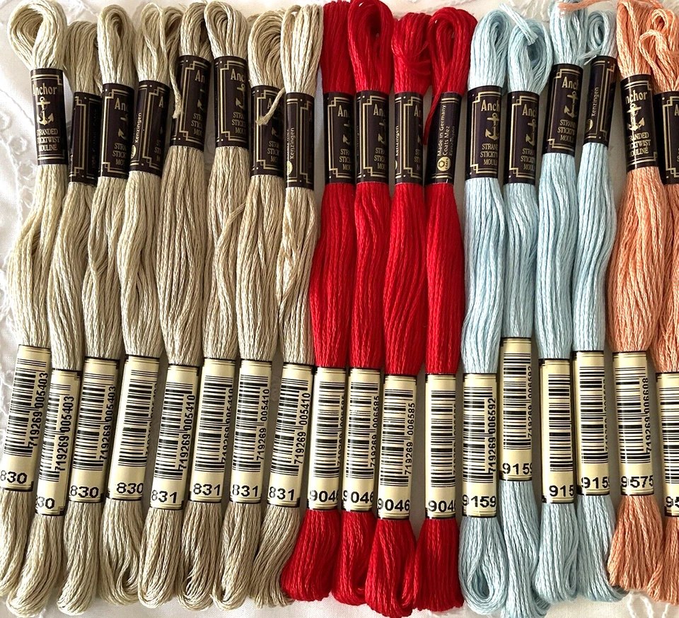 Anchor Stranded Sticktwist Mouline Cotton Floss Lot of 22 Asst Series 830 & 9000 - Image 2 of 4