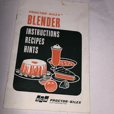 Vintage 1972 Proctor Silex Blender Appliance Manual Instructions Guide Cook Book