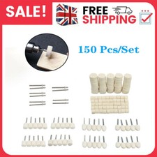 150pcs Felt Polishing Buffing Pads Wheel Wool Plastic Dremel Rotary Tool Set UK