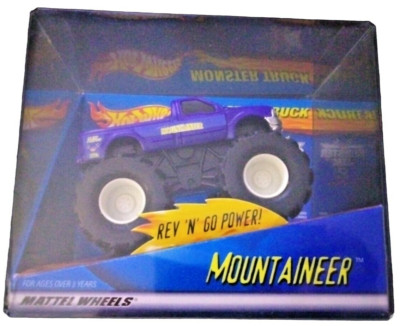 Vintage 2001 Hot Wheels Monster Jam Truck MOUNTAINEER Rev N' Go Power Mattel NEW